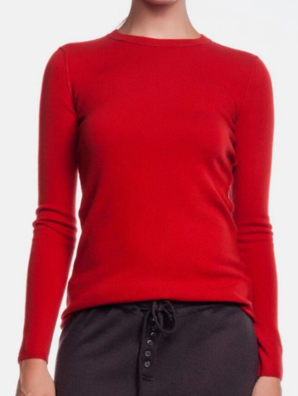 Inhabit Red Crewneck Cashmere Blend Sweater